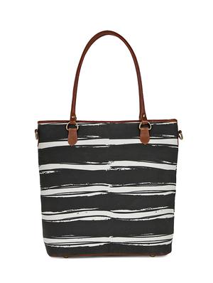 black canvas printed tote - 13748076 - Standard Image - 2