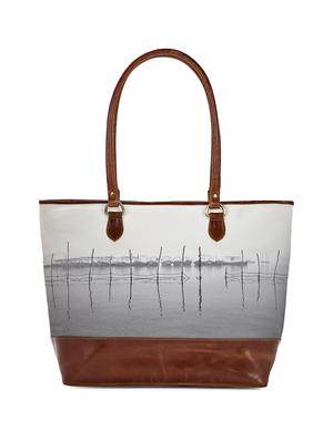 grey canvas printed tote - 13748078 - Standard Image - 2