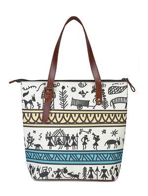 white canvas printed tote - 13748086 - Standard Image - 2