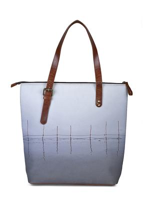 grey canvas printed tote - 13748088 - Standard Image - 2