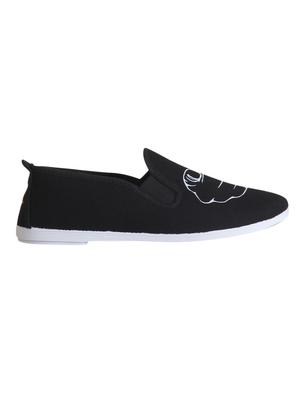 black canvas slip on loafers - 13748321 - Standard Image - 2