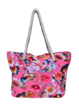 multi colored polyester printed tote - 13752222 - Standard Image - 2