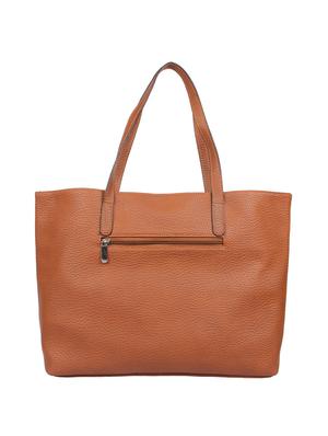 brown leatherette regular handbag - 13753010 - Standard Image - 2