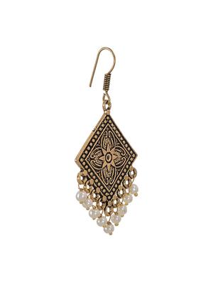 white metal drop earrings - 13753510 - Standard Image - 2