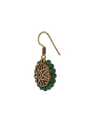 green metal drop earrings - 13753707 - Standard Image - 2