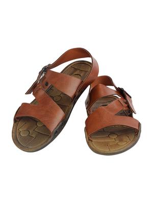 brown leather back strap sandals - 13764609 - Standard Image - 2