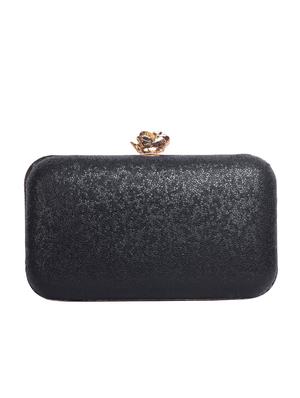 black leatherette box clutch - 13775818 - Standard Image - 2