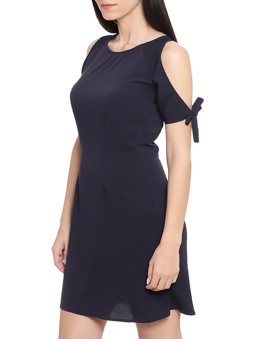 navy blue crepe sheath dress - 13788571 - Zoom Image - 2