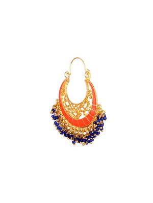 orange metal chandbali earrings - 13806264 - Standard Image - 2