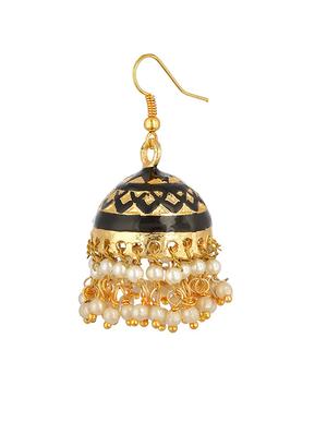 black metal jhumka earrings - 13806413 - Standard Image - 2