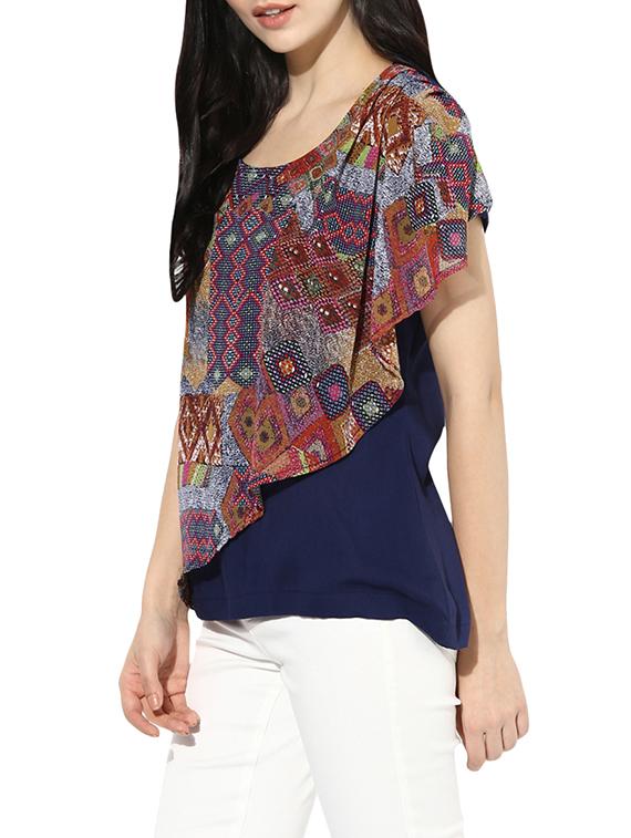 blue rayon layered top - 13807641 - Zoom Image - 2