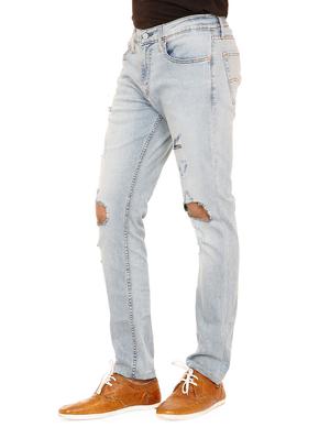 blue denim distressed jeans - 13810289 - Standard Image - 2