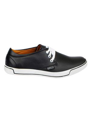 black leatherette lace up sneaker - 13817390 - Standard Image - 2