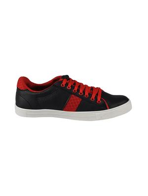 black leatherette lace up sneaker - 13817576 - Standard Image - 2