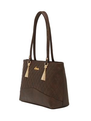 brown leatherette regular handbag - 13822293 - Standard Image - 5