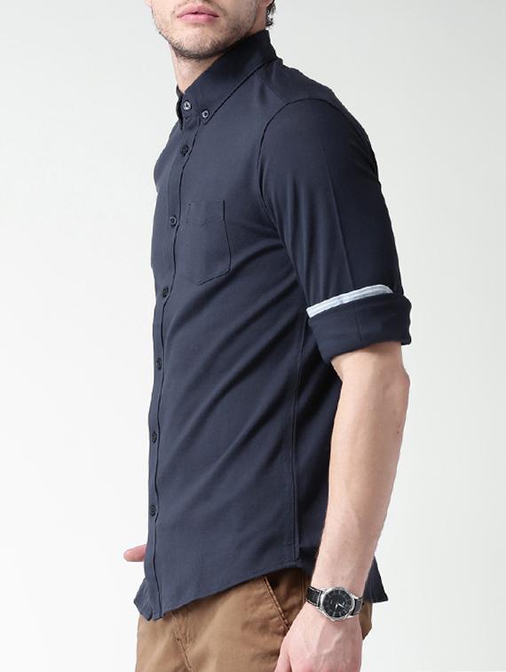 blue cotton casual shirt - 13826000 - Zoom Image - 2