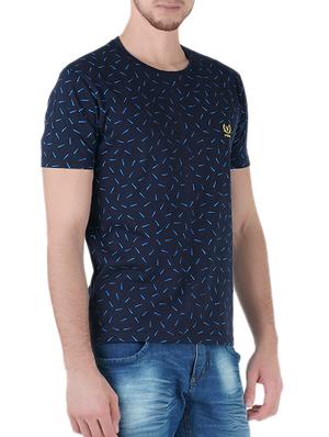 navy blue all over print t-shirt - 13834123 - Standard Image - 2