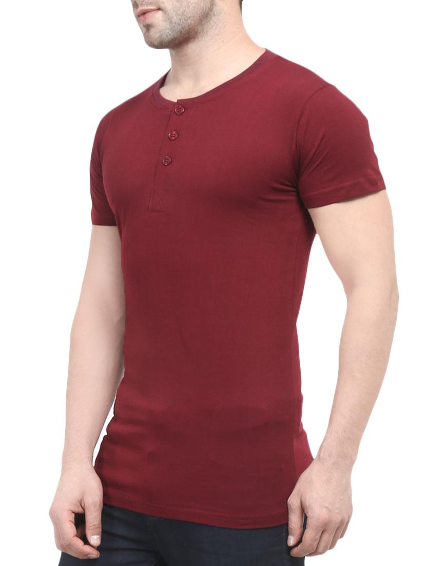 maroon cotton t-shirt - 13839391 - Zoom Image - 2