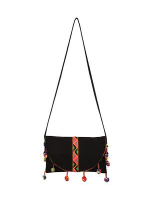 black canvas quirky sling bag - 13849436 - Standard Image - 5