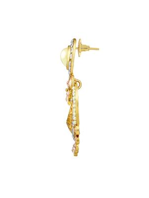 gold brass drop earrings - 13855064 - Standard Image - 2