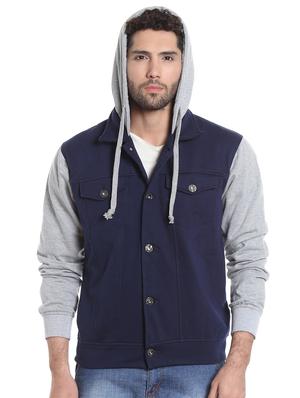 blue cotton casual jacket - 13855347 - Standard Image - 2