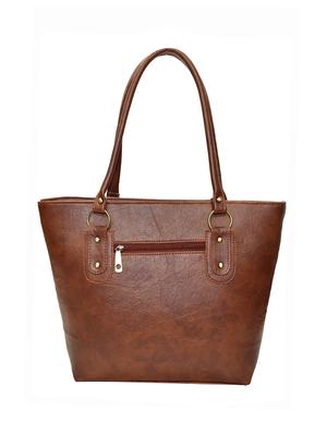 brown leatherette regular handbag - 13861400 - Standard Image - 2
