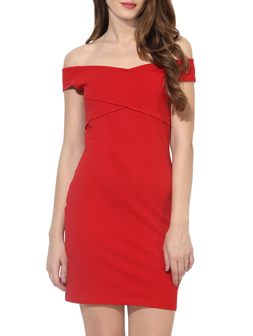 cross-over off shoulder sheath dress - 13861434 - Zoom Image - 2