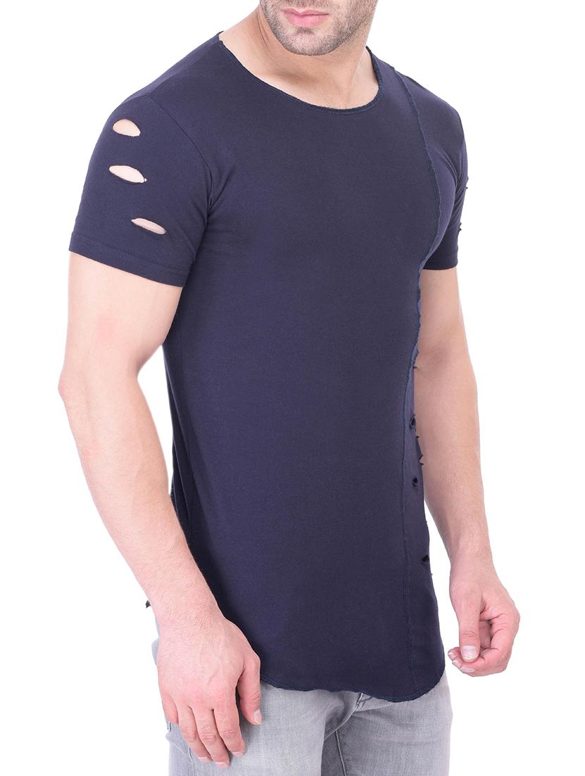 navy blue cotton t-shirt - 13865345 - Zoom Image - 2