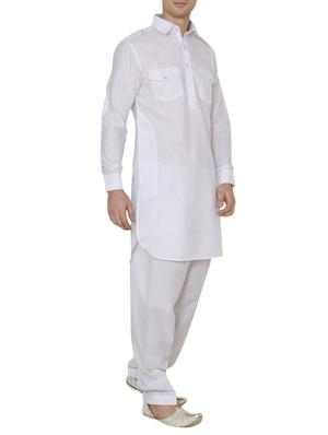 white nylon pathani set - 13882674 - Standard Image - 2