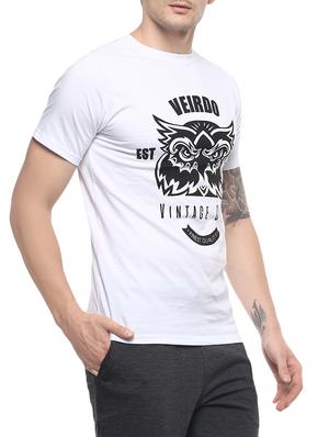 white cotton chest print t-shirt - 13885286 - Standard Image - 2