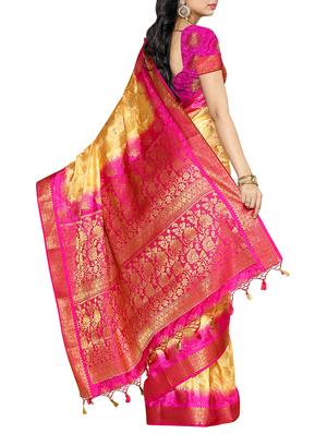 yellow kanjivaram silk saree with blouse - 13885655 - Standard Image - 2