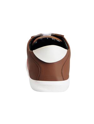 tan leatherette lace up sneaker - 13890157 - Standard Image - 5