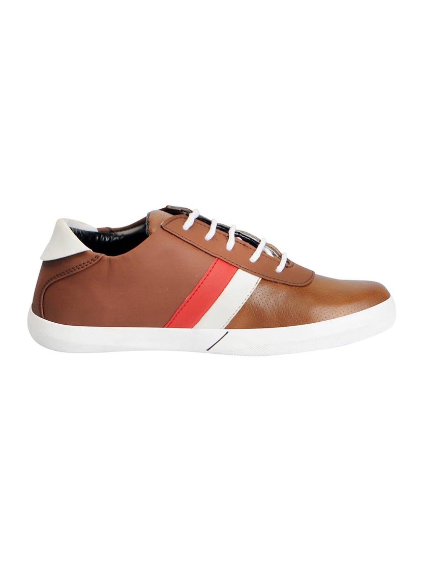 tan leatherette lace up sneaker - 13890157 - Zoom Image - 2