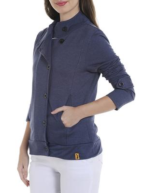 solid blue cotton jacket - 13892826 - Standard Image - 2
