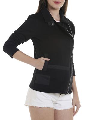 solid black cotton jacket - 13892830 - Standard Image - 2