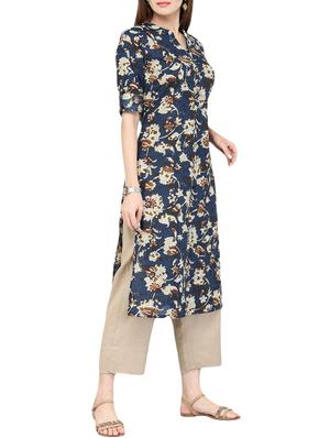 shirt collar printed kurta pant set - 13896255 - Standard Image - 2