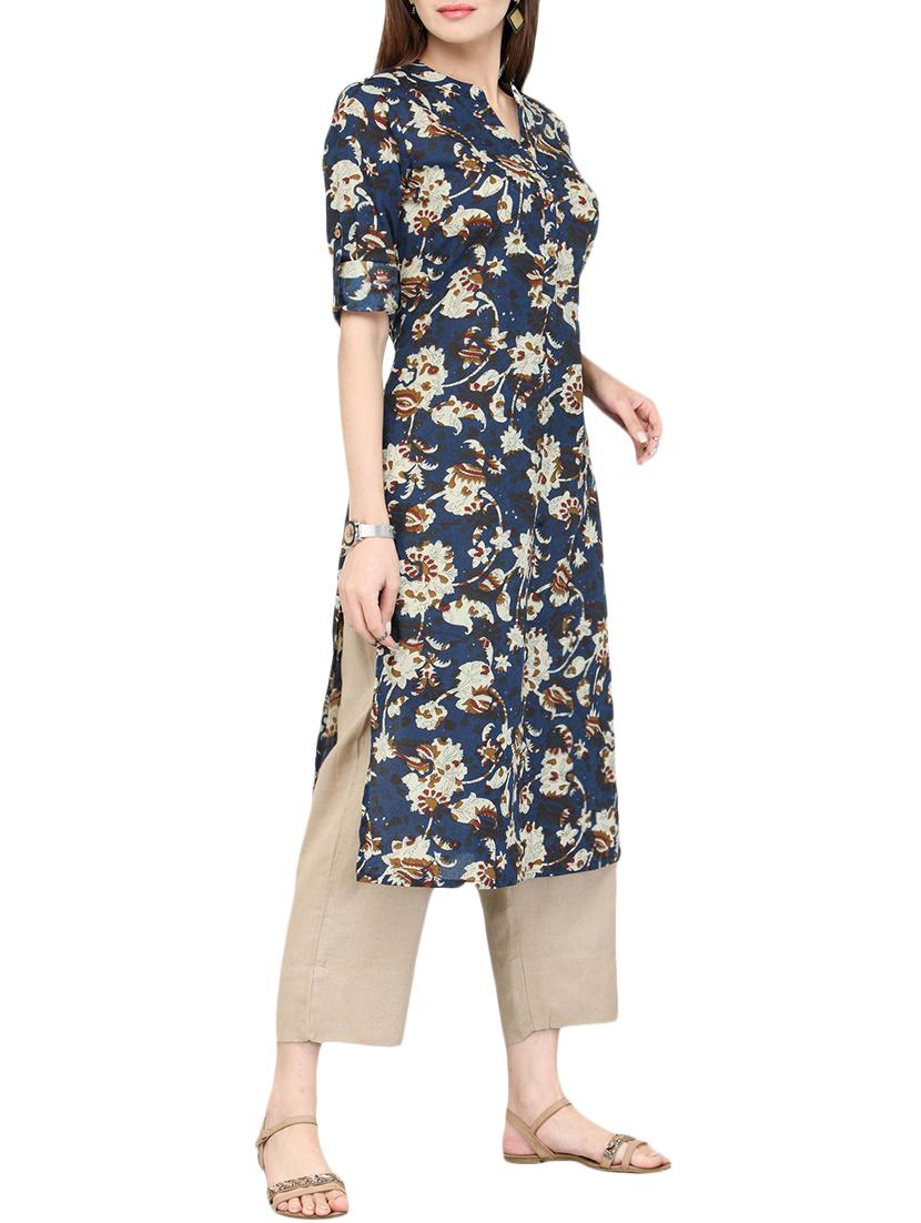shirt collar printed kurta pant set - 13896255 - Zoom Image - 2
