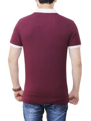 brown cotton collared tshirt - 13896644 - Standard Image - 2