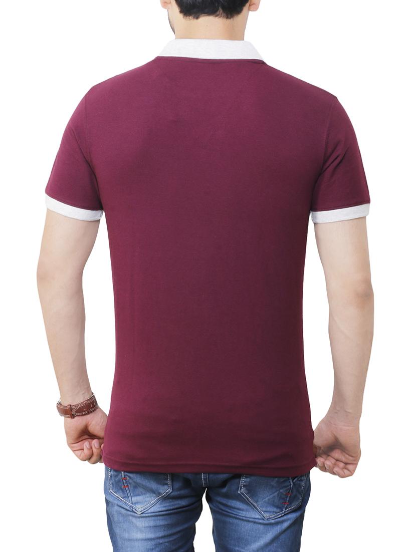 brown cotton collared tshirt - 13896644 - Zoom Image - 2