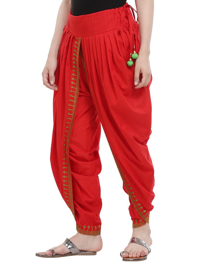 KAANCHIE NANGGIA red cotton dhoti salwar - 13897261 - Zoom Image - 2