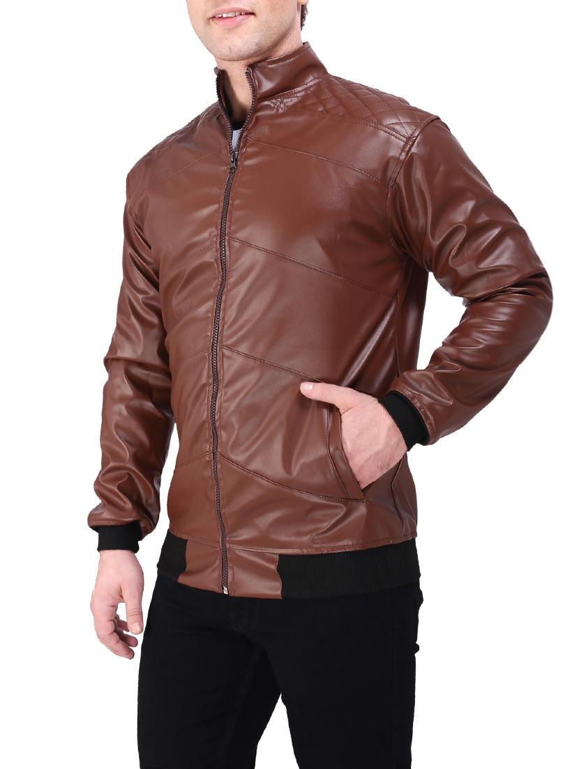 brown leather biker jacket - 13901691 - Zoom Image - 2