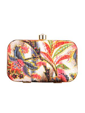 multi colored cotton box clutch - 13902110 - Standard Image - 2