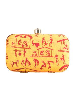 yellow cotton box clutch - 13902115 - Standard Image - 2