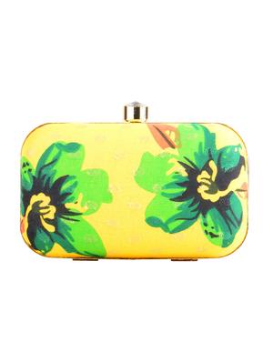 yellow cotton box clutch - 13902119 - Standard Image - 2
