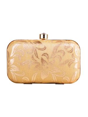 gold cotton box clutch - 13902121 - Standard Image - 2
