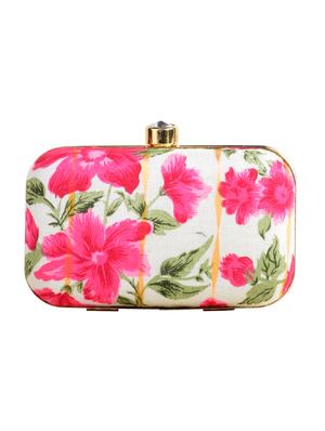 white cotton box clutch - 13902127 - Standard Image - 2