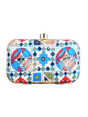 multi colored cotton box clutch - 13902130 - Standard Image - 2