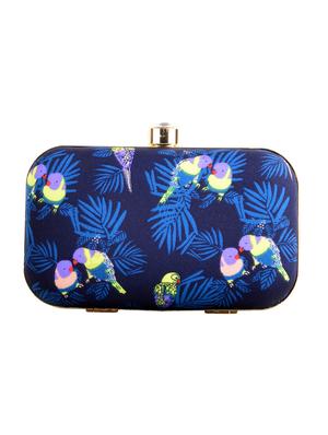 blue cotton box clutch - 13902137 - Standard Image - 2
