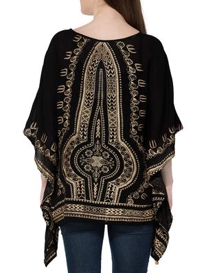printed black rayon kaftan - 13904146 - Standard Image - 2