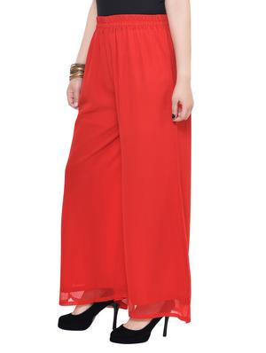 red viscose palazzos - 13904395 - Standard Image - 2